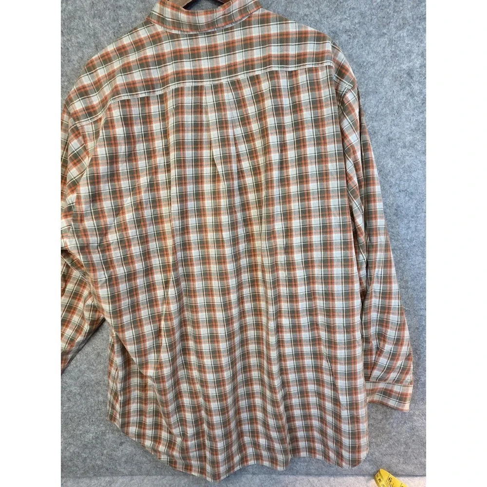 Abercrombie Y2k Men's L Shirt Long Sleeve Orange Brown Multi Check Retro Preppy‎